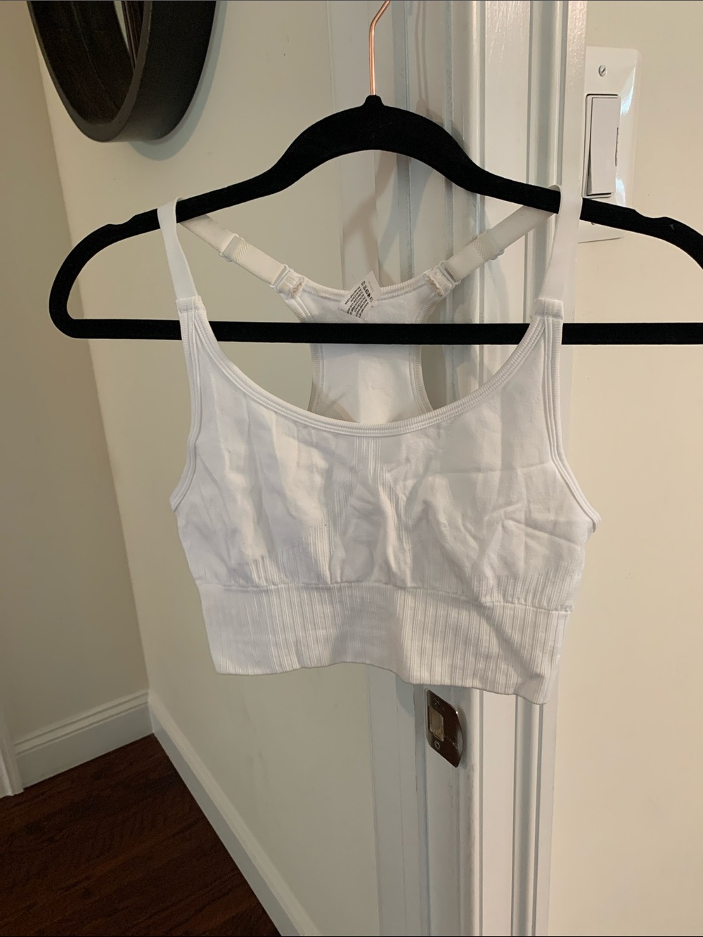 90 Degree By Reflex White Seamless Racerback Sports Bra